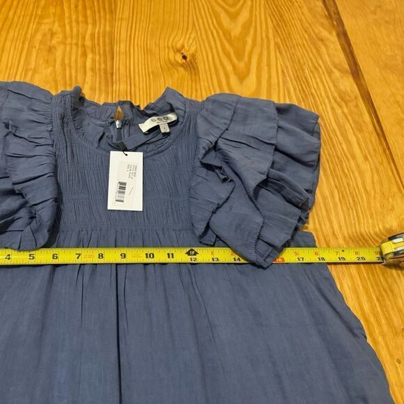 NWT Sea New York Eleanor Tiered Smocked Dress Slate Ruffle SM Boho Spring Linen - Picture 12 of 14